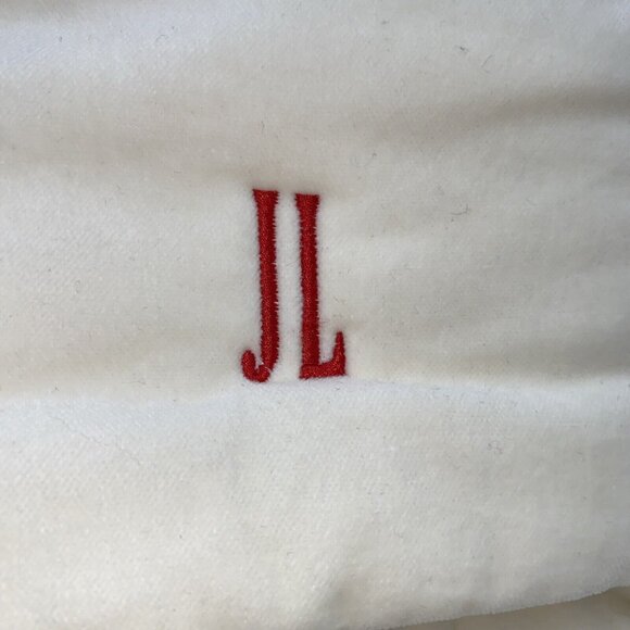 Pottery Barn JL Quilted Velvet Christmas Stocking Holiday Xmas Cream 24 inch - Picture 2 of 11